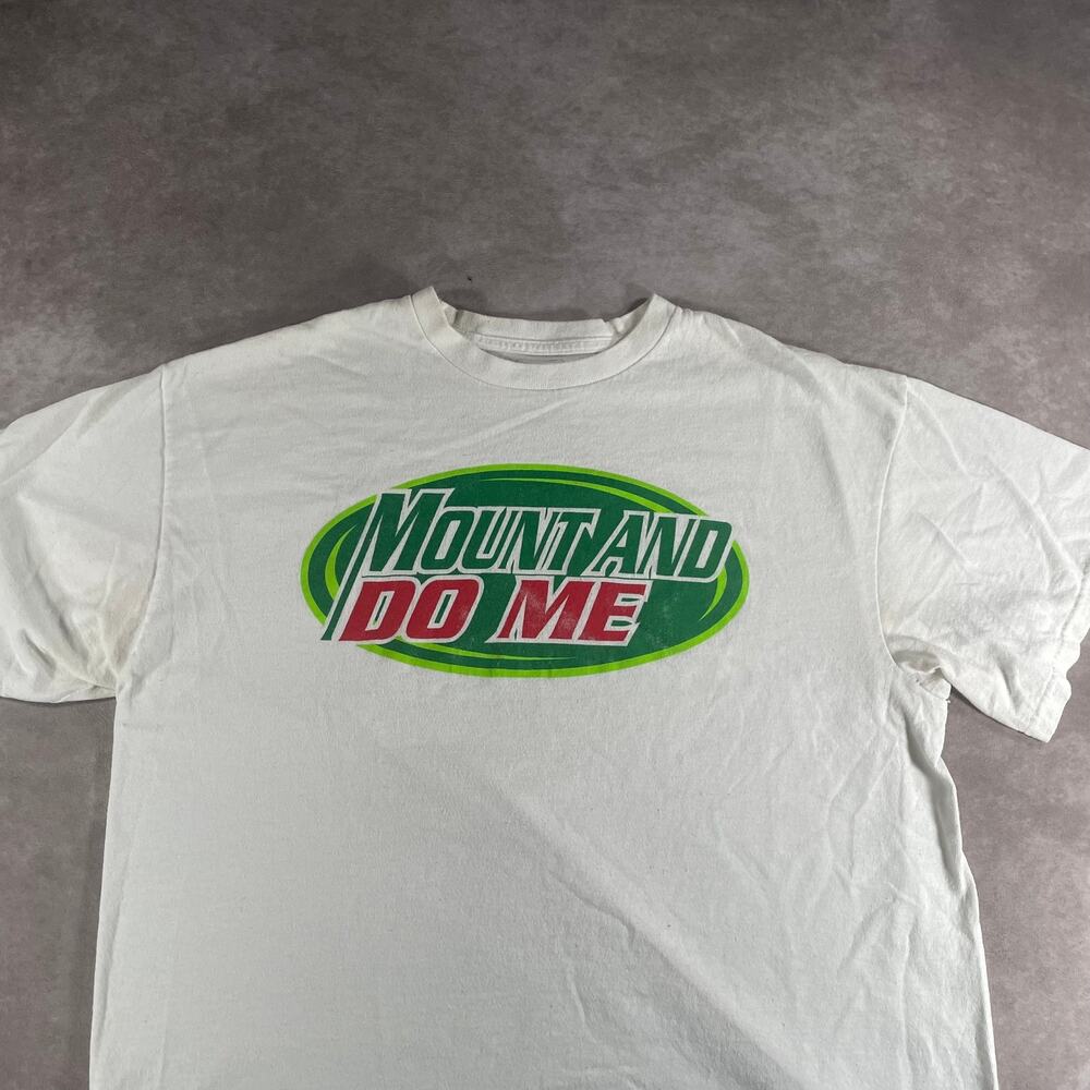 Vintage Y2K Spencers Mount And Do Me Mountain Dew Parody Funny Size XL T-Shirt
